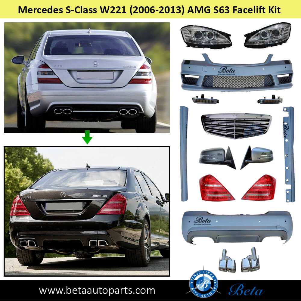 Mercedes S-Class W221 (2006-2013), AMG S63 Facelift Conversion Kit Mercedes S-Class W221 (2006-2013), AMG S63 Facelift Conversion Kit